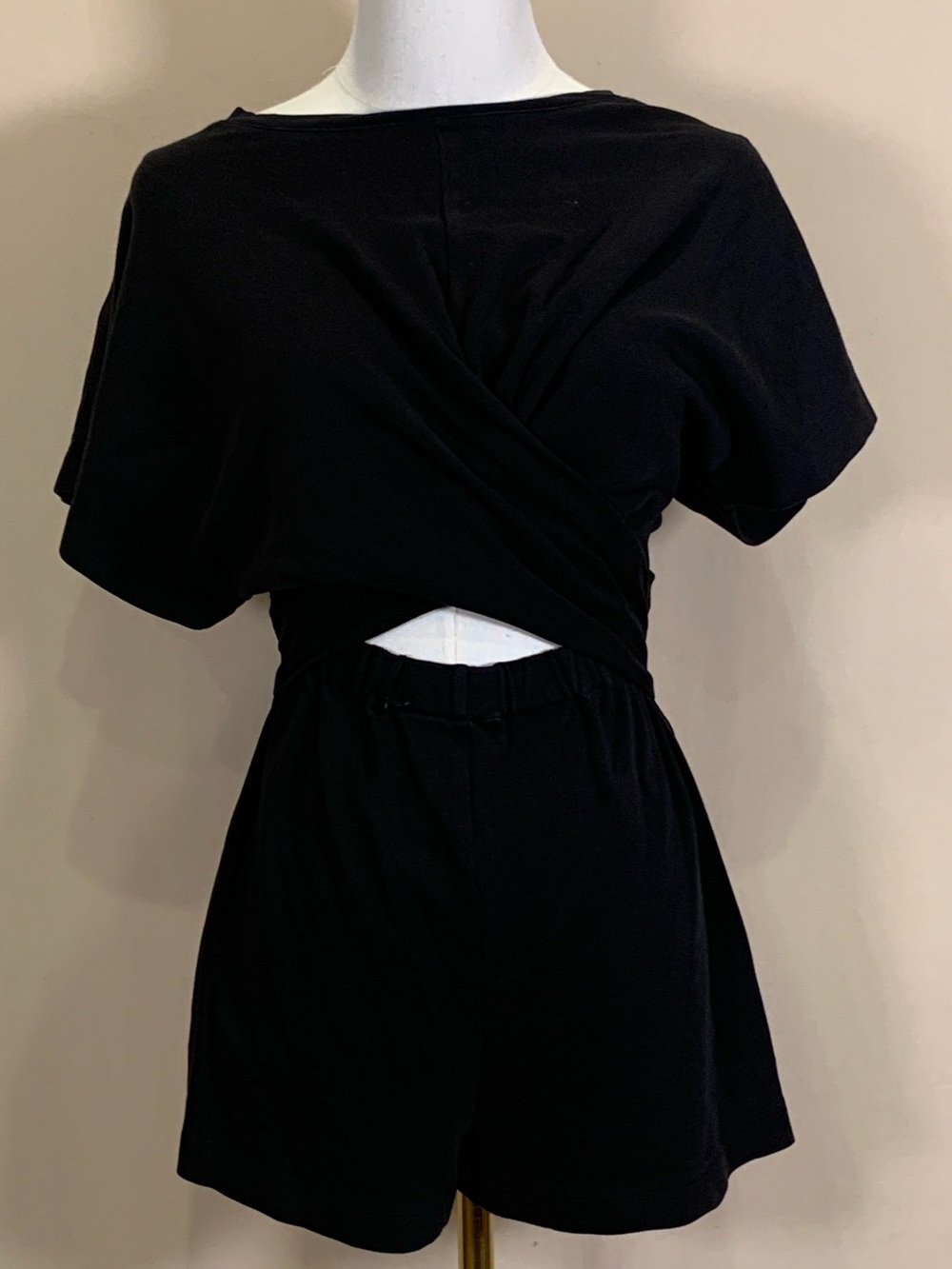 IRO Paris Aretha Black Twist Front Cutout Back Romper